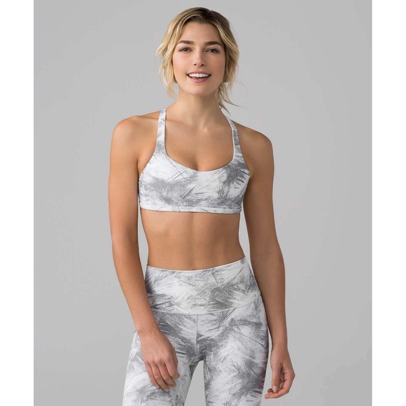 Lululemon Other - Lululemon Free To Be Bra Wild Womens 4 Grey White Abstract Strappy Excellent